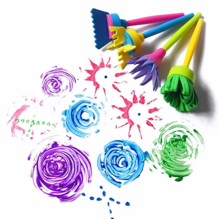 Kit Peinture Enfant 21 Pièces - Éponges, Pinceaux, Tampons Créatifs - Loisirs DIY