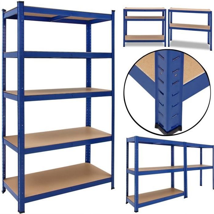 Étagère charge lourde metallique 180x90x40 cm - bleu - Charge max. 875kg Étagère charge lourde metallique 180x90x40 cm - bleu - Charge max. 875kg