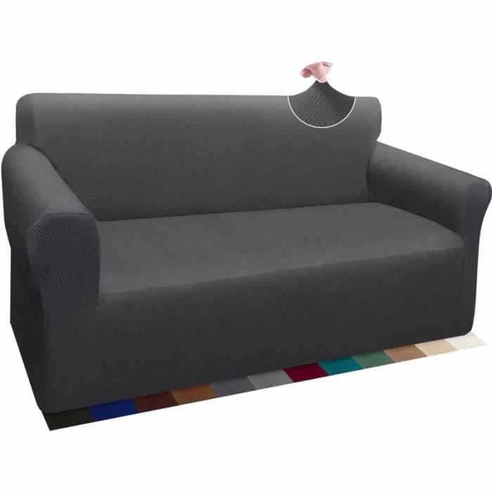 Granbest Housse De Canapé Stretch Imperméable 3 Places Gris - Protection Antidérapante Avec Mousse
