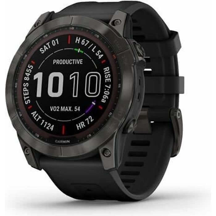 Montre Garmin Fēnix® 7X Sapphire Solar - titane carbon gray/noir - TU