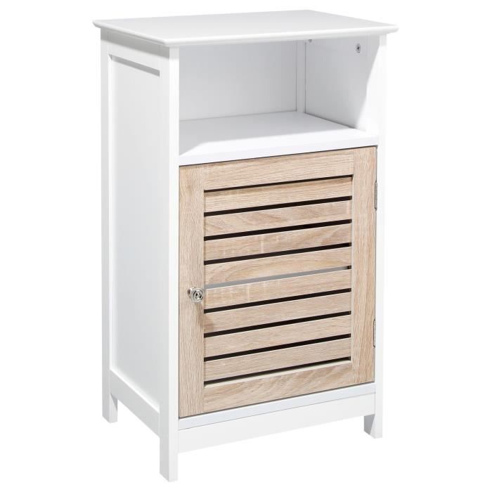 Meuble de rangement Bas Bois Blanc Cdiscount Maison