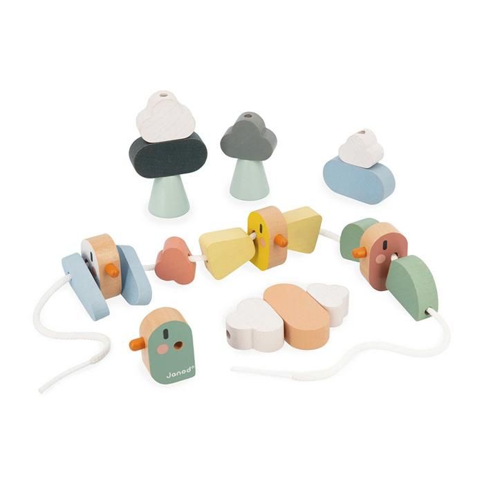 Comparer les prix de Perles à Enfiler Sweet Cocoon - 21 Perles Oiseaux, Ailes et Nuages - Jouet en Bois FSC - Jeu d'Éveil - Dès 24 mois