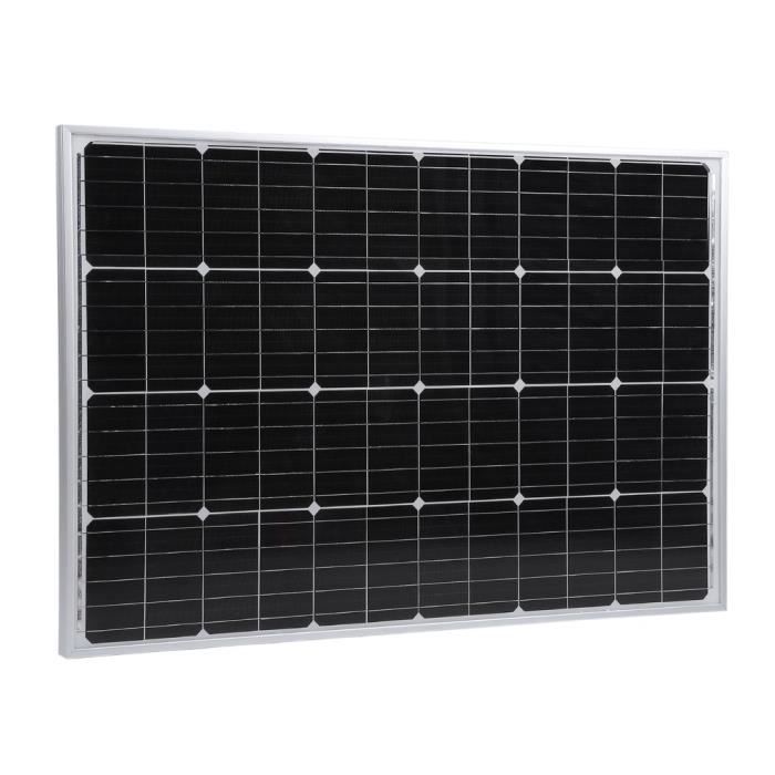 Panneau Solaire 100W 12V Monocristallin - Avec Cadre Aluminium, Neuf