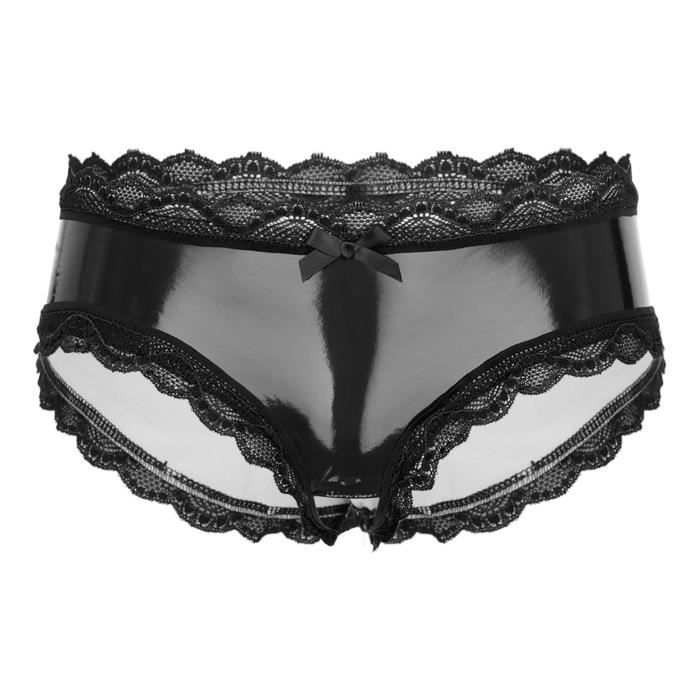 Slip Homme En Cuir Verni Brillant Avec Cordon De Serrage - Caleçon Zip, Neuf Avec étiquettes - Style Audacieux