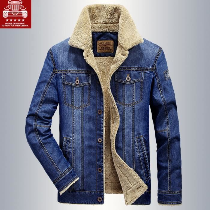 Veste En Jean Homme Enyce Vieilli - Taille M, Bleu, Effet Délavé/distressed, Occasion Très Bon état