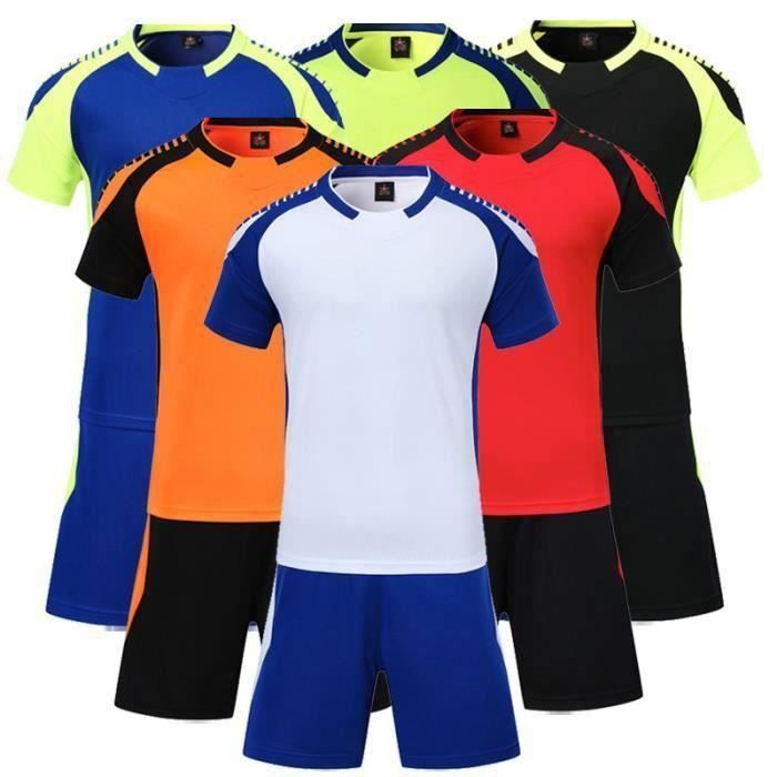 Ensemble de Vetement Football Maillot et Short Adulte Homme Pour Entraînement Séchage Rapide