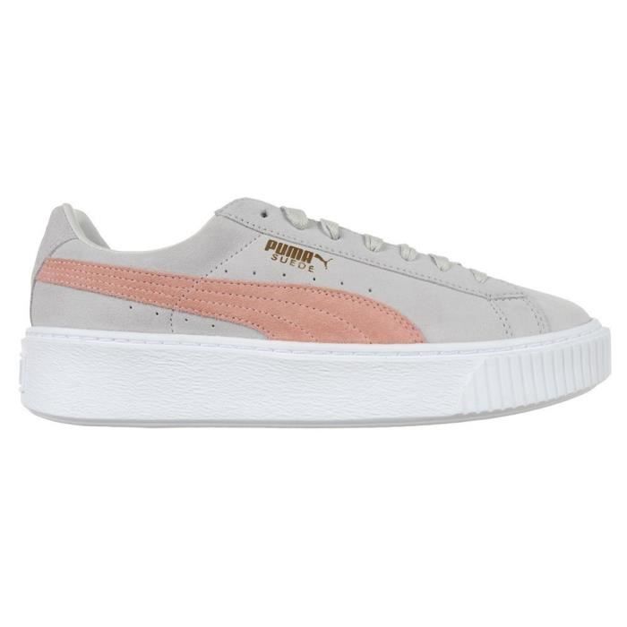 Baskets Puma Suede Platform SD 40 5 Gris Cdiscount Chaussures