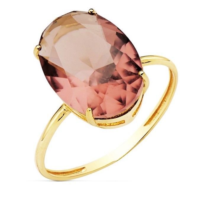 Bague Or 18k centre ovale 14x10mm en pierre. corps lisse imitation  alexandrite - Taille: 57 Or - Achat / Vente bague - anneau Bague centre  d'or 18k -