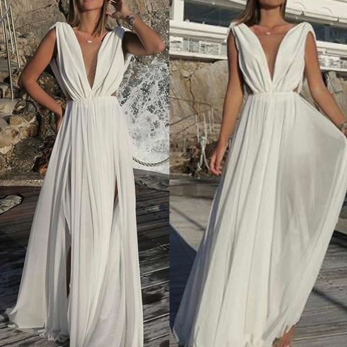 robe blanche simple pas cher