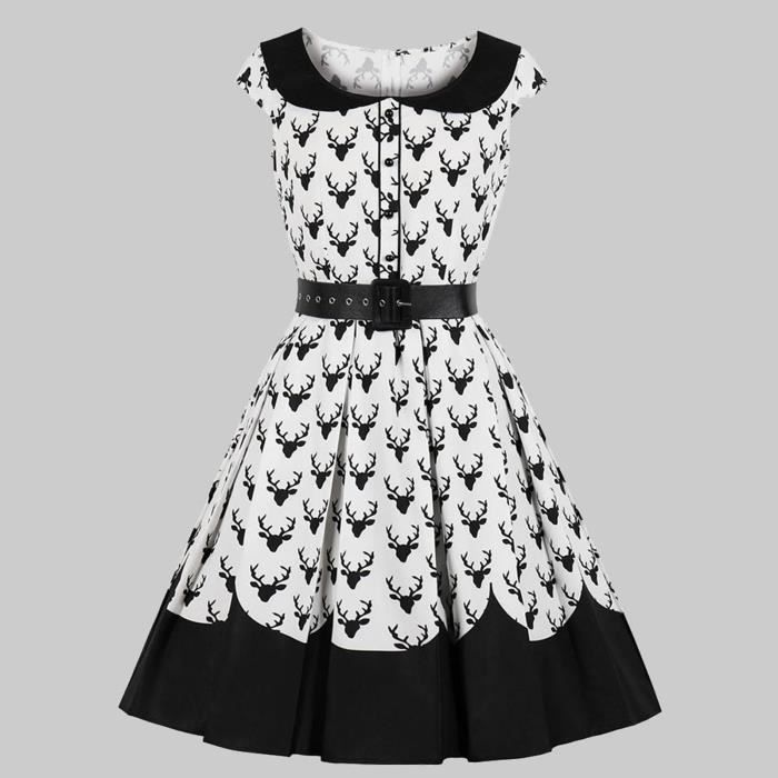 Robe De Noël Pour Femme Maxi - Imprimé Festif, Manches Longues, Col Rond, Taille Haute - Robe De Soirée élégante Pour Fêtes, Réveillon