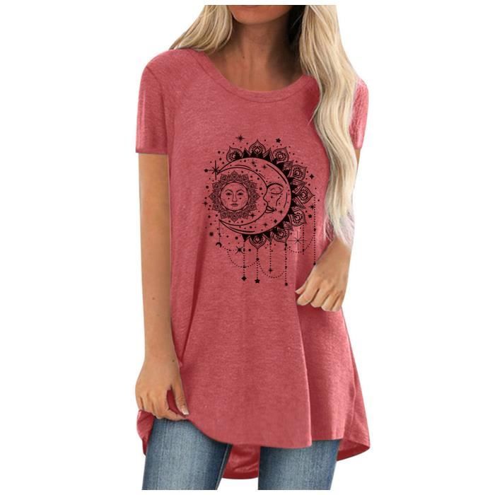 Chemisier Tunique Sheego Femme Manches Courtes Couleur Corail - 100% Viscose - Neuf étiqueté