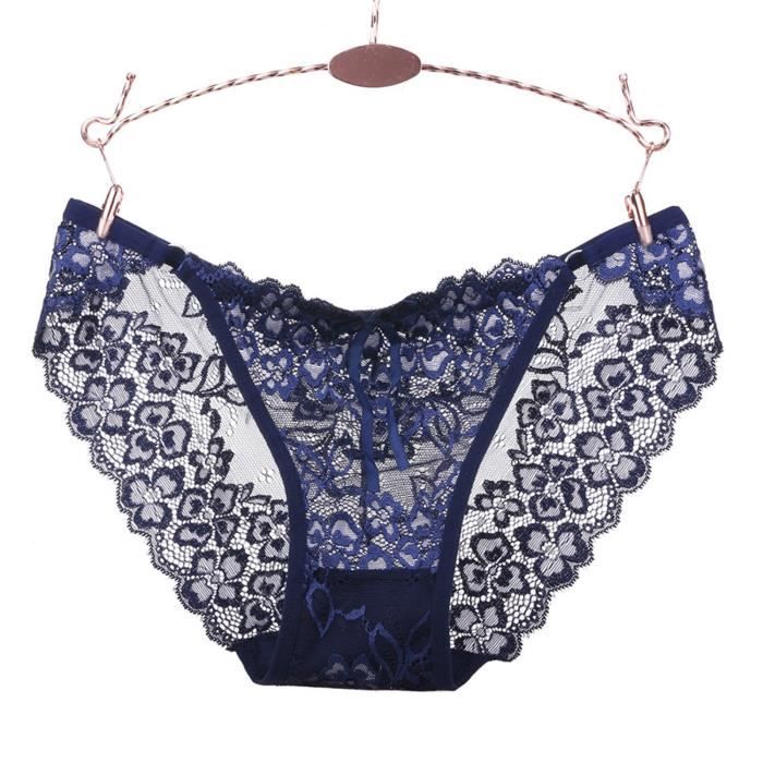Culotte Sexy En Dentelle Transparente Creuse Taille Basse Pour Femme L Noir - Prêt-à