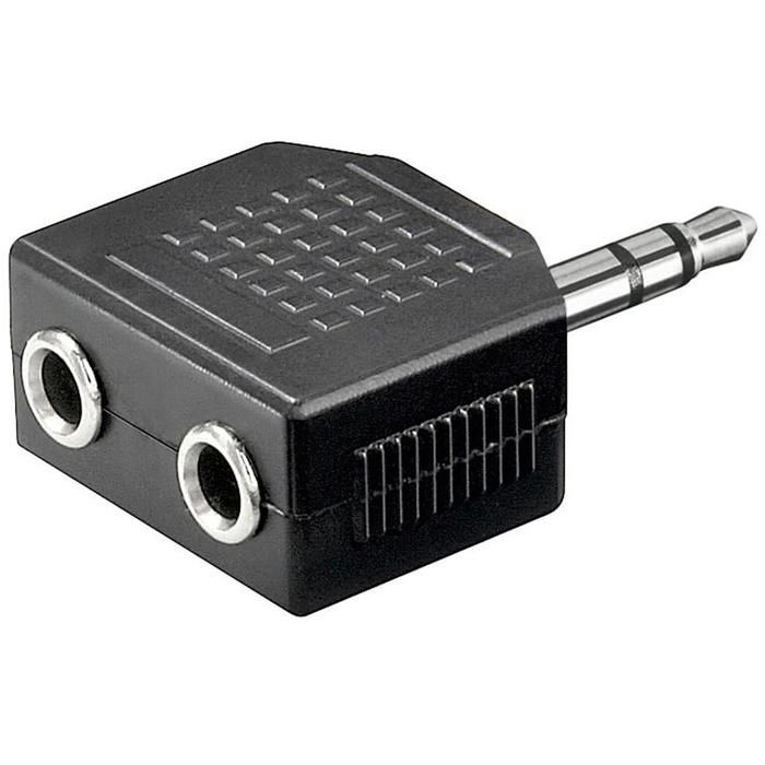 Adaptateur Audio Stéréo - NEDIS - ALPEXE-151 - 35 mm Mâle - 2x 35 mm Femelle - Noir