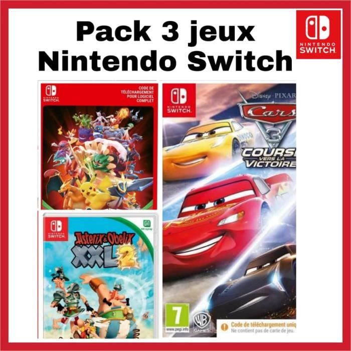 Pack 3 jeux Nintendo Switch : POKKEN POKÉMON + ASTÉRIX + CARS