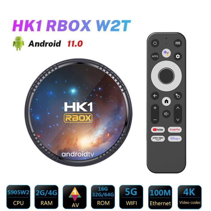 Boitier IPTV HK1 RBOX W2T S905W2 Android 11 4K Ethernet 100M Wi-Fi double  bande 2.4G 5G Bluetooth Hello Google 4+32G TV BOX - Cdiscount TV Son Photo
