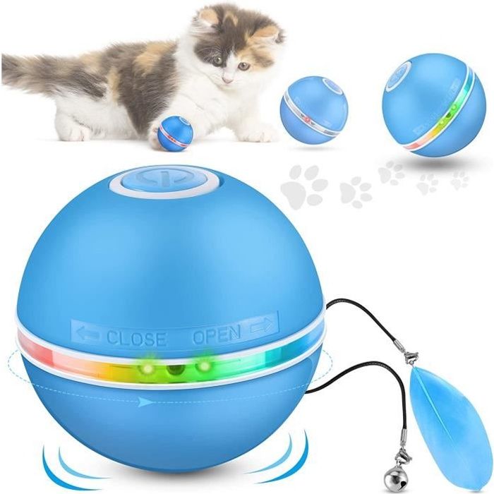 Jouet Pour Chat Interactives Balles Avec Lumieres Led Auto Rotative A 360 Degres Chargement Usb Pour Animaux Chien Chatons Cdiscount