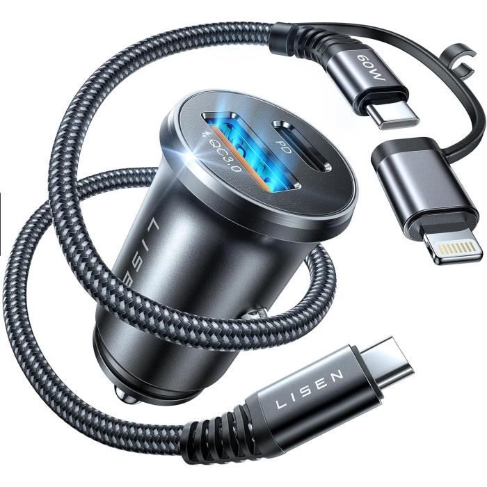 Chargeur de voiture prise allume-cigare répartiteur adaptateur secteur 12V double USB - Chine Chargeur de voiture, allume-cigares