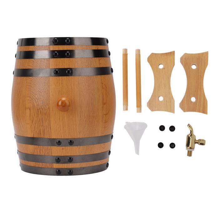 HOOTNEE Grand pot de fleurs d'extérieur en forme de tonneau de whisky en bois fait à la main, décoration vintage pour la maison et le jardin