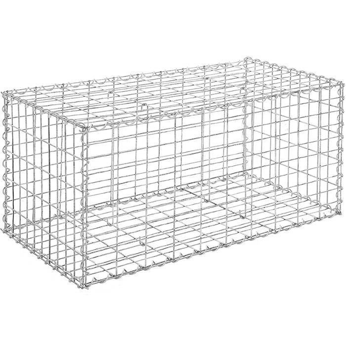 Gabion métallique 100x50x50cm - SONGMICS - Clôture Décorative Jardinière Parterre
