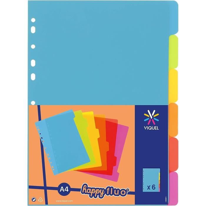 Lot De 6 Boîtes De Classement Viquel – Grande Capacité 8 Cm, Polypro Résistant, Assortiment Couleurs (Bleu, Rouge, Vert, Noir)