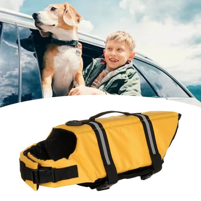 Meilleurs prix pour SURENHAP Gilet de sauvetage pour animaux de compagnie Gilet de sauvetage réfléchissant en maille animalerie manteau Jaune S