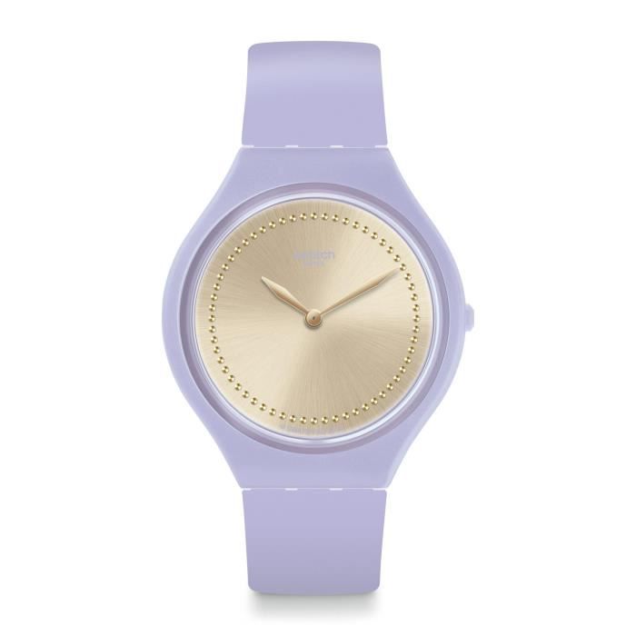 Swatch Skinlavande Femme 36.8mm Bracelet Silicone Violet Quartz