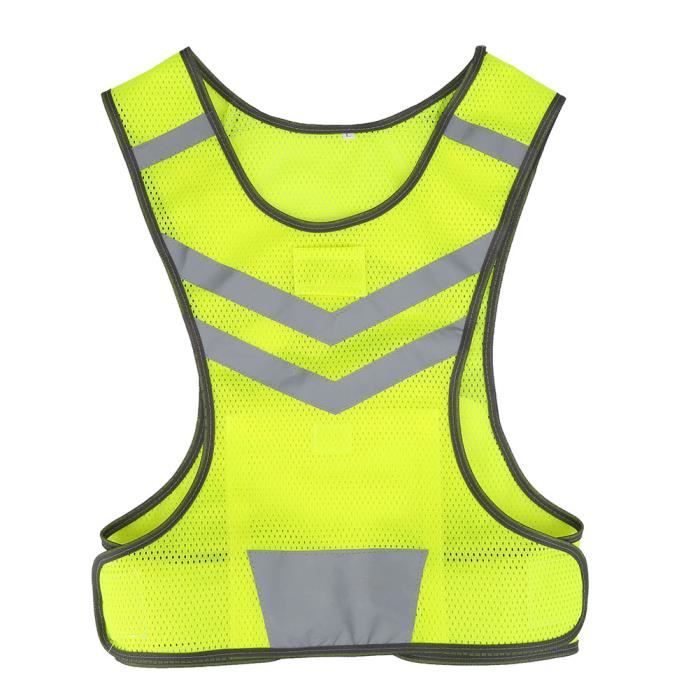Filfeel Safety Vest, Gilet de sécurité réfléchissant haute visibilité réglable pour les sports de plein air, vélo, course,