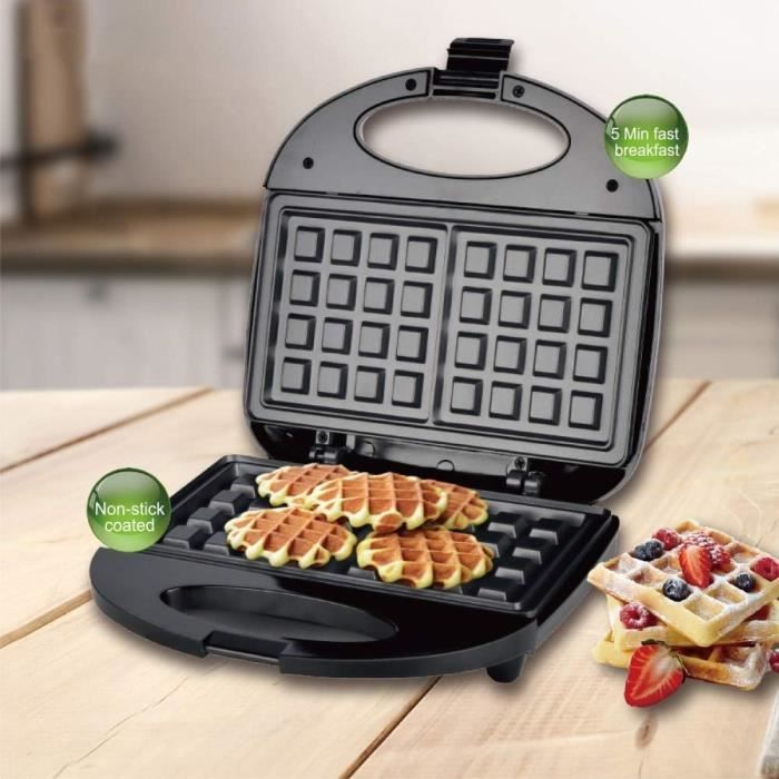 MalTec Gaufrier WM2200W 2200W - Double Gaufre - Affichage LCD - Noir - Neuf