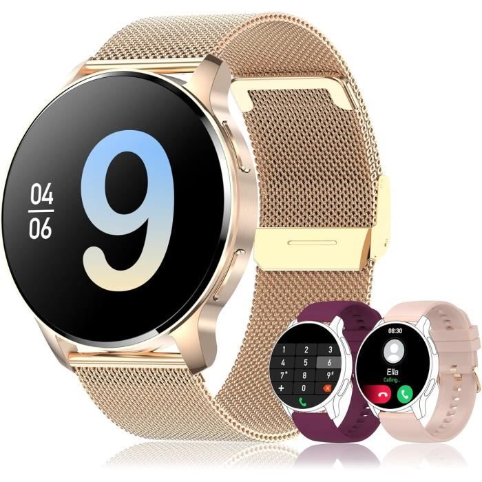 Montre Connectée Pour Homme Femme Smartwatch Avec Appel Bluetooth Montre Sport Podometre Sommeil Moniteur Cardiofrequencemetre SpO2 - Téléphonie