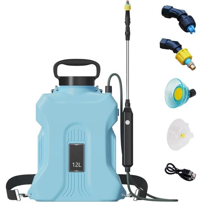 Pulvérisateur Jardin Électrique JAOGAUS 8L - Rechargeable USB - Tige Télescopique - 4 Buses - Idéal Arrosage Et Traitement