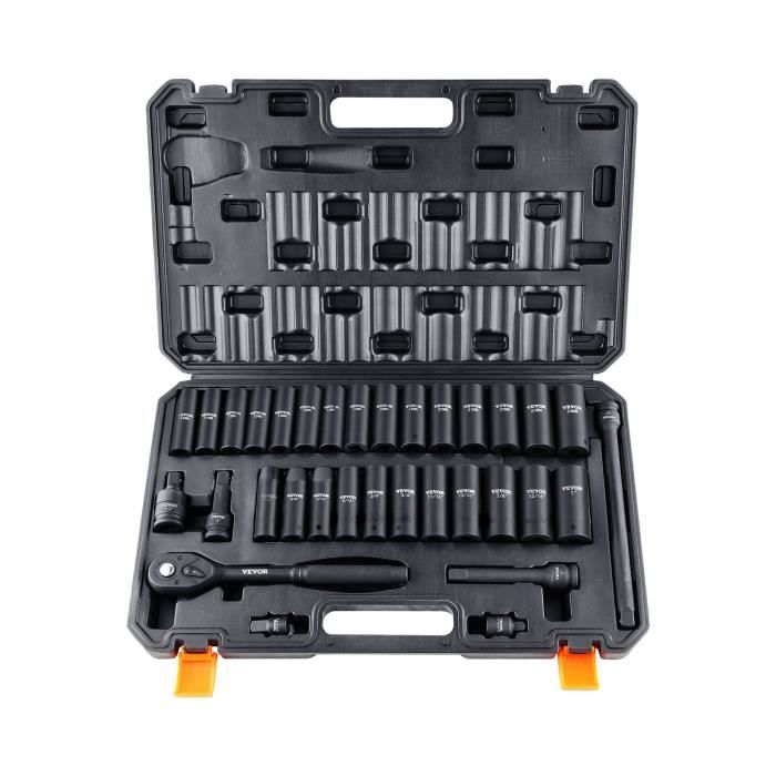 Jeu de Douilles 46PCs à Entraînement de 6,4 mm, SAE et Métriques