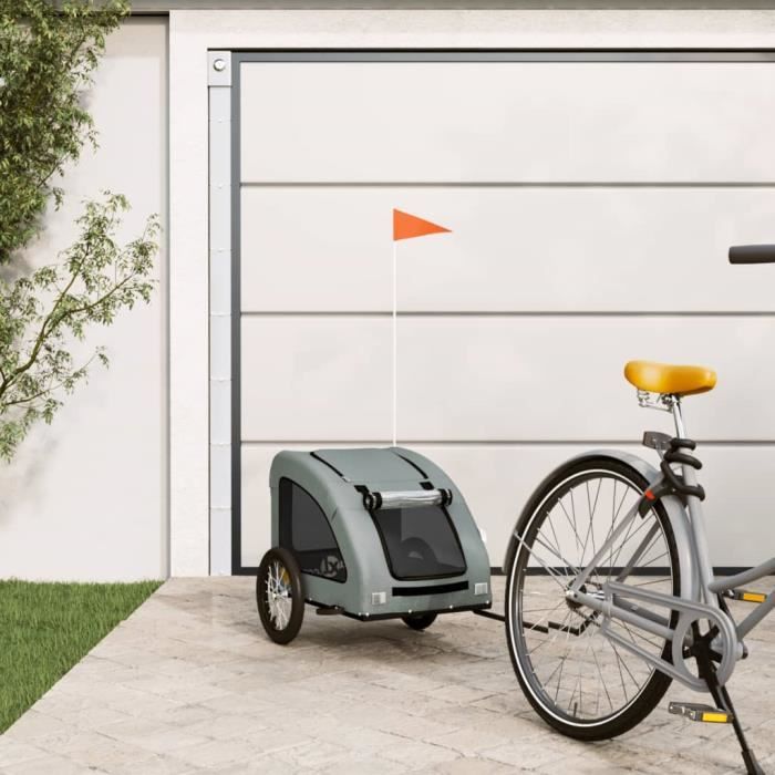 Remorque Vélo Animal VidaXL 134x68x74 cm – Cadre Fer, Tissu Oxford - vue 3