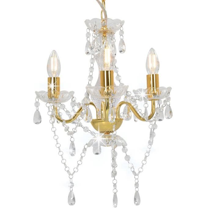 vidaXL Lustre avec Perles Rond Lampe Suspendue Plafonnier Luminaire Eclairage Intérieur Salon Salle de Séjour Chambre à 281600