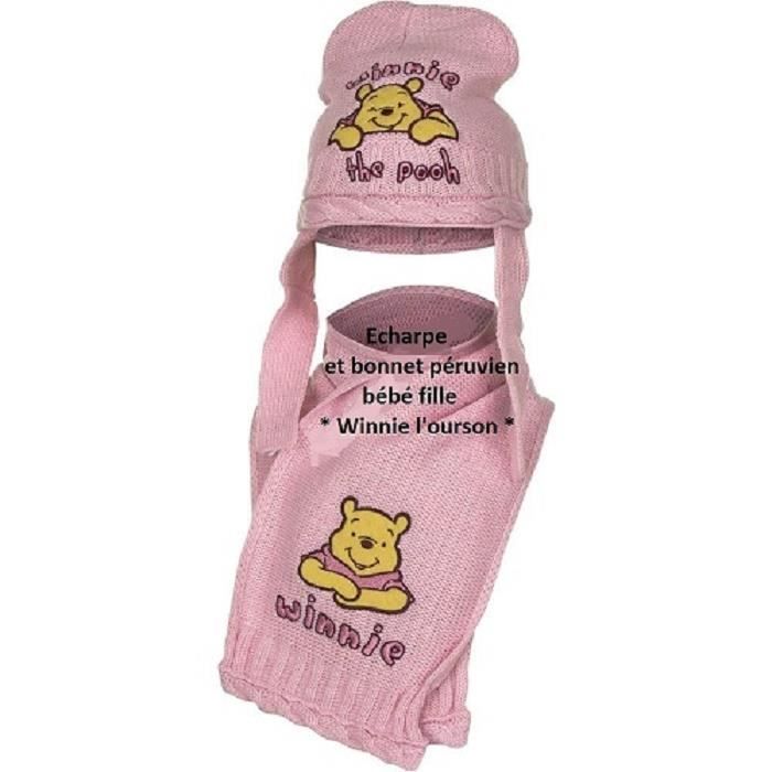 6 9 Mois Taille 46 Rose Echarpe Et Bonnet Peruvien Bebe Fille Winnie L Ourson Disney 100 Acrylique Neuf Achat Vente Bonnet Cagoule Cdiscount