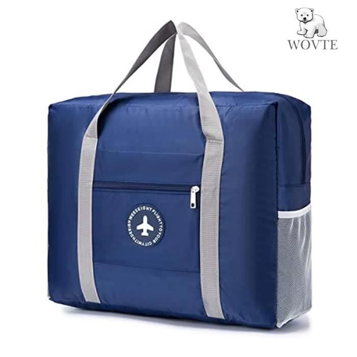 Sac de Voyage Pliable, Bagages Cabine Pliable Léger Sac de Voyage Valise  sous Siège Rangement Bagage Portable Grande - Bleu foncé