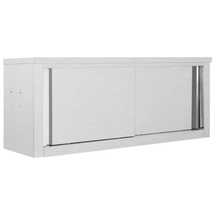 armoire de cuisine avec portes coulissantes 120x40x50 cm inox