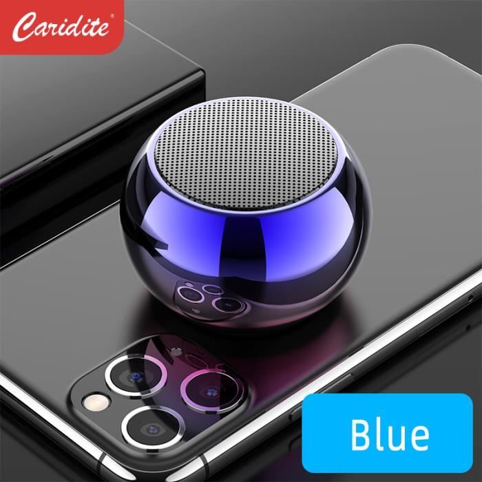 Mini enceinte Bluetooth bleu Mini haut-parleur Bluetooth, appel  mains-libres de et ampère Photo Obturateur à distance Fonction TWS