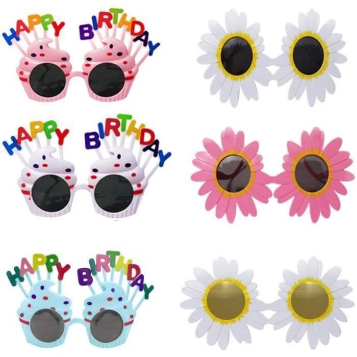 Sy 6pcs Lunettes De Fete D Anniversaire Droles Accessoires D Anniversaire Pour Enfants Fournitures De Fete Accessoires De Ph Cdiscount Au Quotidien