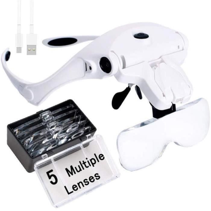 Loupe Frontale LED Rechargeable - Grossissement 3.5x, Lumière Intégrée, Marque LTDOOIT