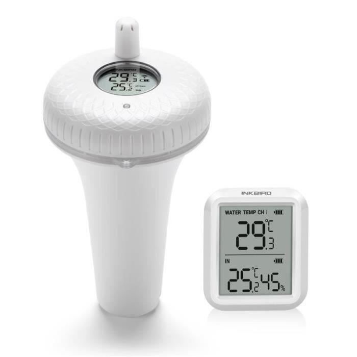 Thermomètre Piscine Flottant sans Fil Radio Thermomètre d'eau avec  Récepteur Numérique Inkbird IBS-P01R pour AquariumSpaJacuzzi - Cdiscount  Jardin