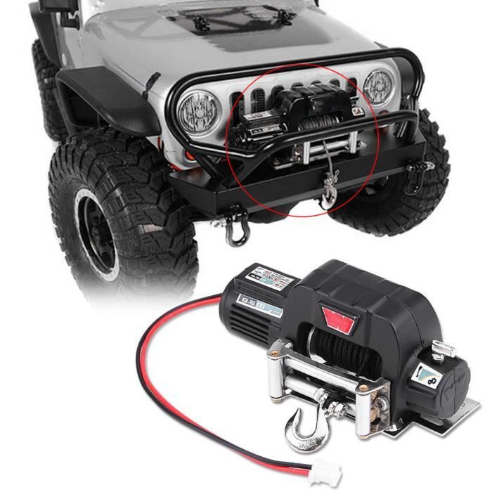 Treuil Métallique Pour Voiture RC 1/10 - Compatible SCX10, D90, D110 - Mini Treuil Électrique Rouge Pour Modèles Tout-Terrain - 10