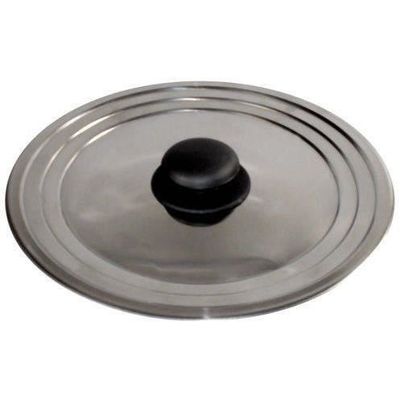 Couvercle En Verre Avec Anneau Inoxydable Universel - Diamètres 12 à 28 Cm Pour Plaque Induction