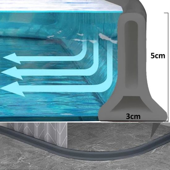Barrière de douche pliable de 1 m Gris - pour séparer l'eau humide et sèche et maintenir l'eau à l'intérieur du seuil, pour cuisine et salle de bain | Leroy Merlin