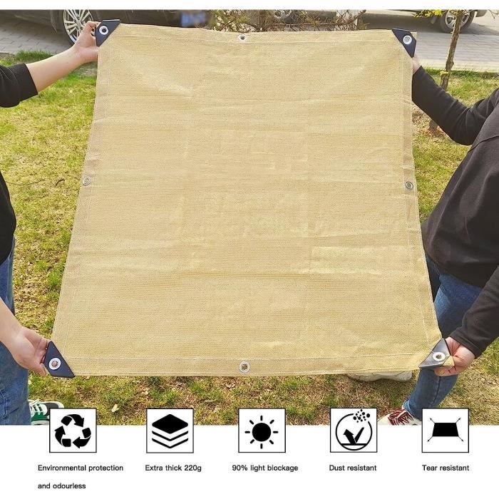 Toile D'Ombrage Blanche 90% UV – Filet Pare-Soleil HDPE Résistant Vent & Pluie, Multi-Tailles Pour Jardin, Pergola, Serre