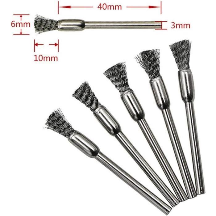 BE-TOOL Lot de 15 brosses métalliques en fil d'acier pour outils rotatifs, foret 3 modes (15 brosses métalliques en forme de tasse