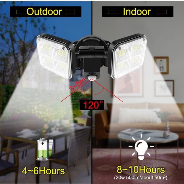 Applique Solaire 180led avec télécommande éclairage extérieur de jardin  imperméable 120°angle de lumière - Cdiscount Maison