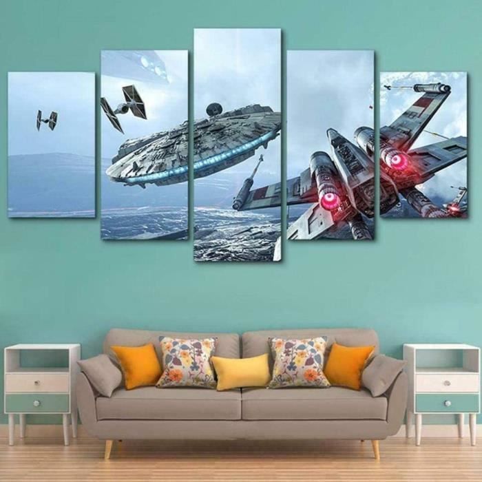 Star Wars Movie Spaceship Tableau 5 pièces Peinture sur Toile Impression  sur Toile Toile Art pour La Décoration Intérieure – DNV Store FR