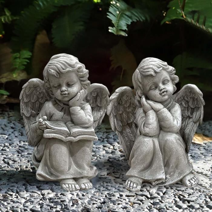 Handsider commémorative Statue de Jardin en Forme d'ange Religieux -  Étanche - Décoration Artistique pour terrasse, pelouse, Cour,Pendaison de  crémaillère : : Jardin