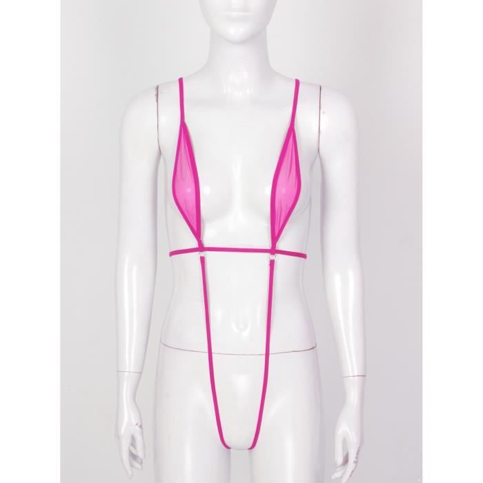 Femme Body String Maillot de Bain Transparent Bikini Thong