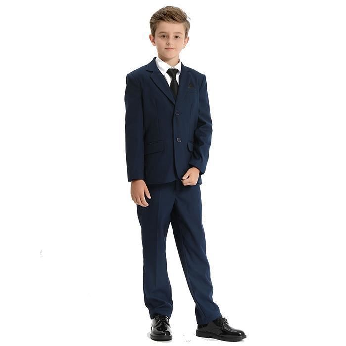 Costume Enfant 4 Pi ces pour Mariage ou C r monie Bleu Marine
